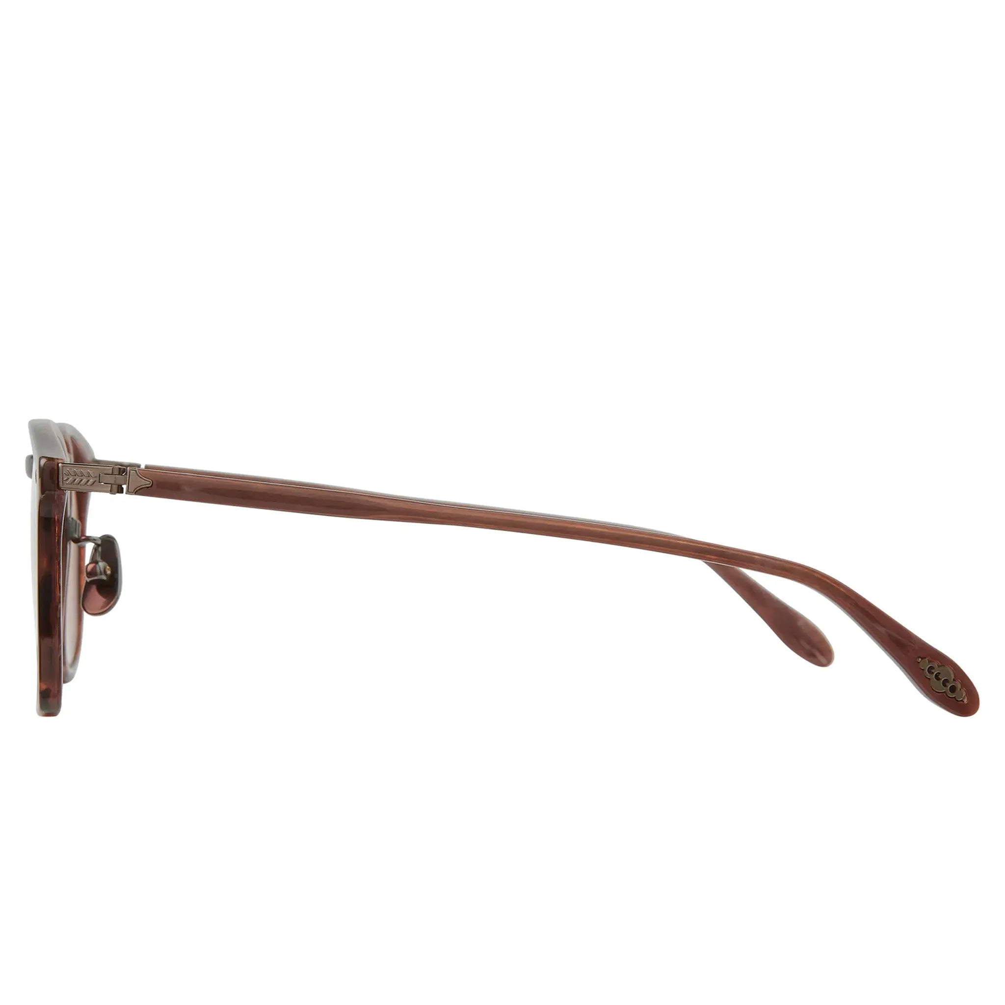 Side View of Garrett Leight Kinney J Forever Classic Sienna Tortoise Laminate Sunglasses 2168-49-SITL/PRW